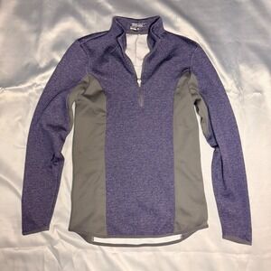 Nike Golf Tour Performance Dri-FIT Quarter Zip Pullover Purple Grey Mens Medium